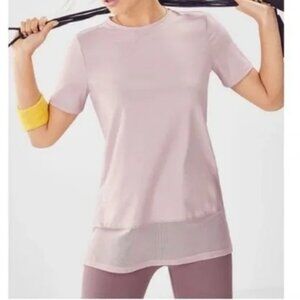 Fabletics Valencia dusty pink short sleeve top Women Sz M NWT Moisture Wicking